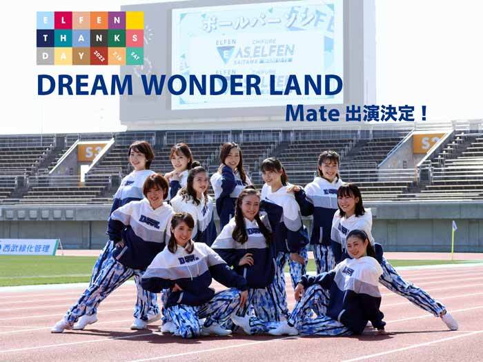ELFEN THANKS DAY オフィシャルチアサポーター DRAEM WONDER LANDのMate出演が決定！