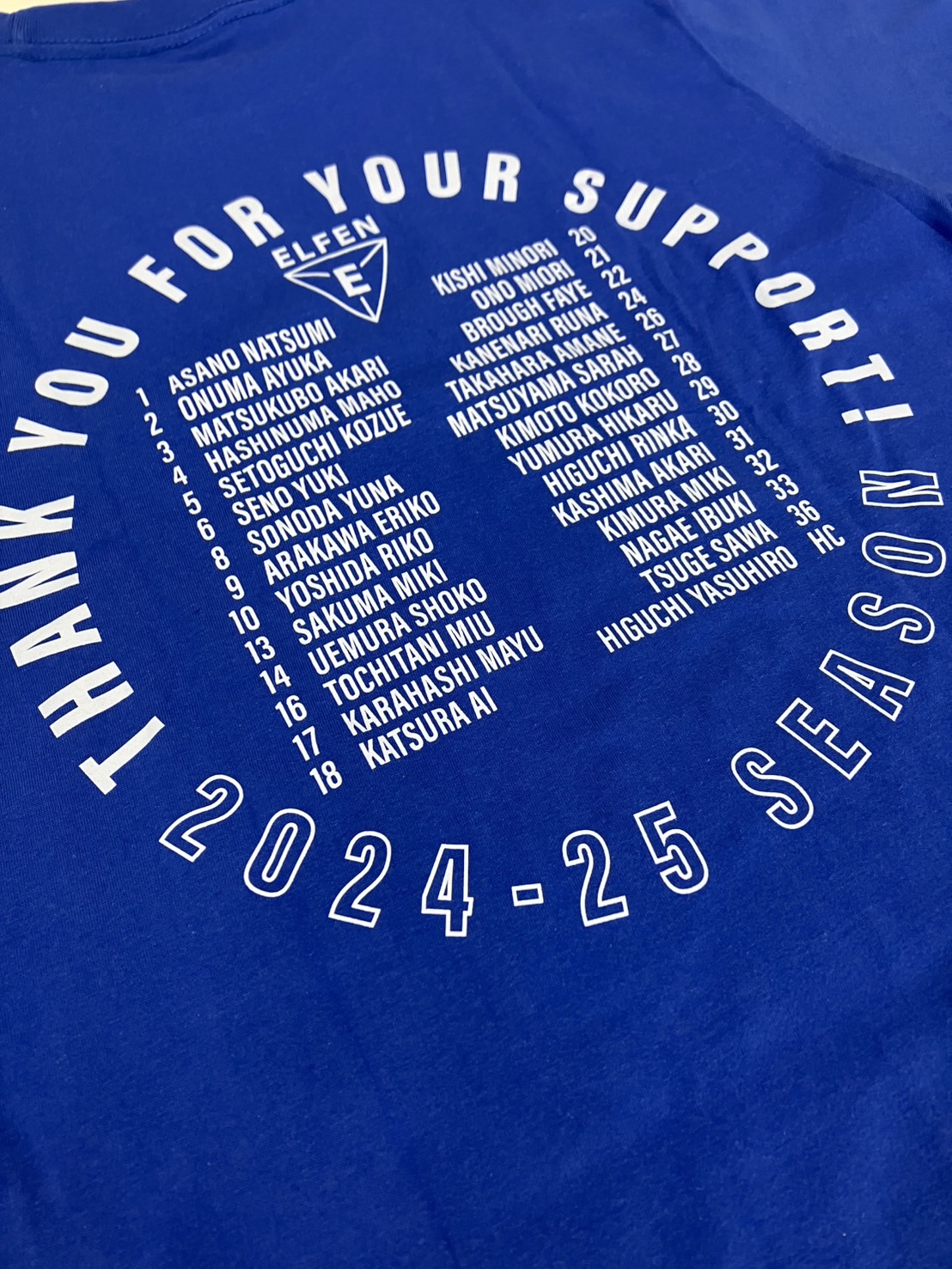 ELFEN THANKS DAY 2025」選手プロデュースTシャツ受注販売の